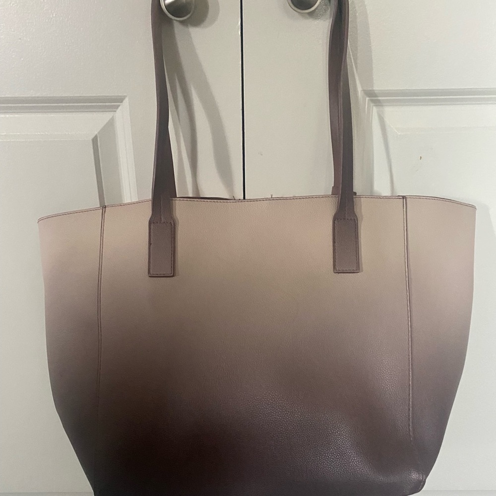 Large purple ombré tote w/ pouch